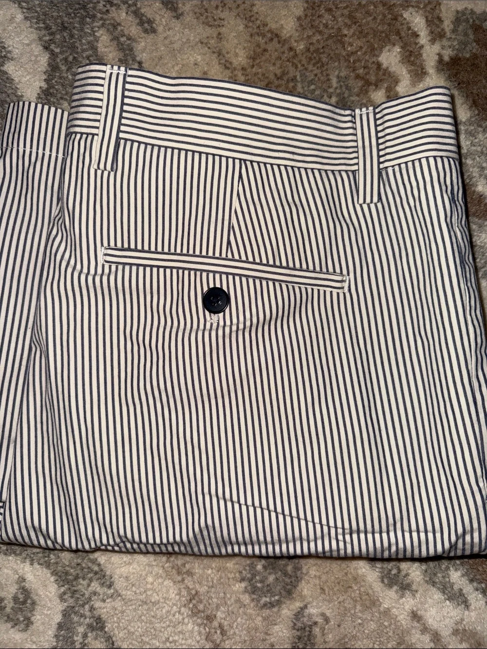 BR Navy Pinstripe Flat-Front Men's Shorts 34